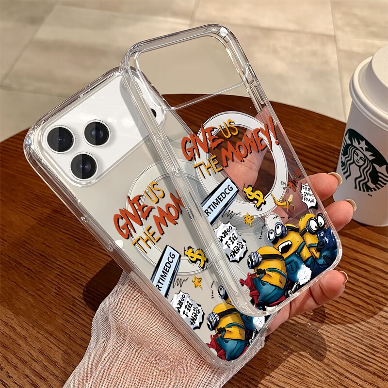 Collective Minions Suitable for Apple 17Pro Mobile Phone Case 16Pro Magnetic Suction 15Promax Cartoon 14/13/12Pm
