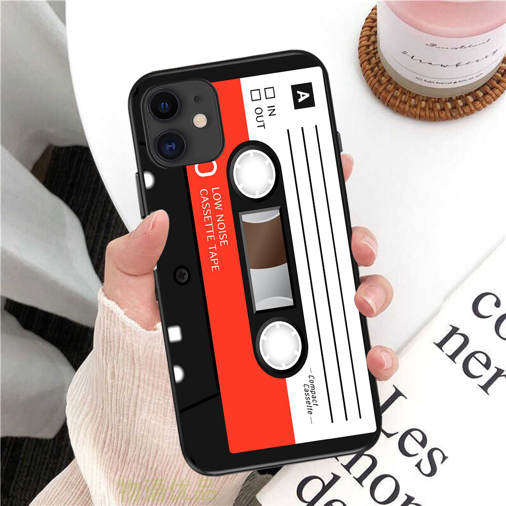 40g Weight iPhone Applicable Brands Phone Cases Classification tpu Material Recorder, Tape Pattern Retro, Classic Style Style Tpu Recorder Tape Retro Classic Style Phone Cases Phone Accessories 12