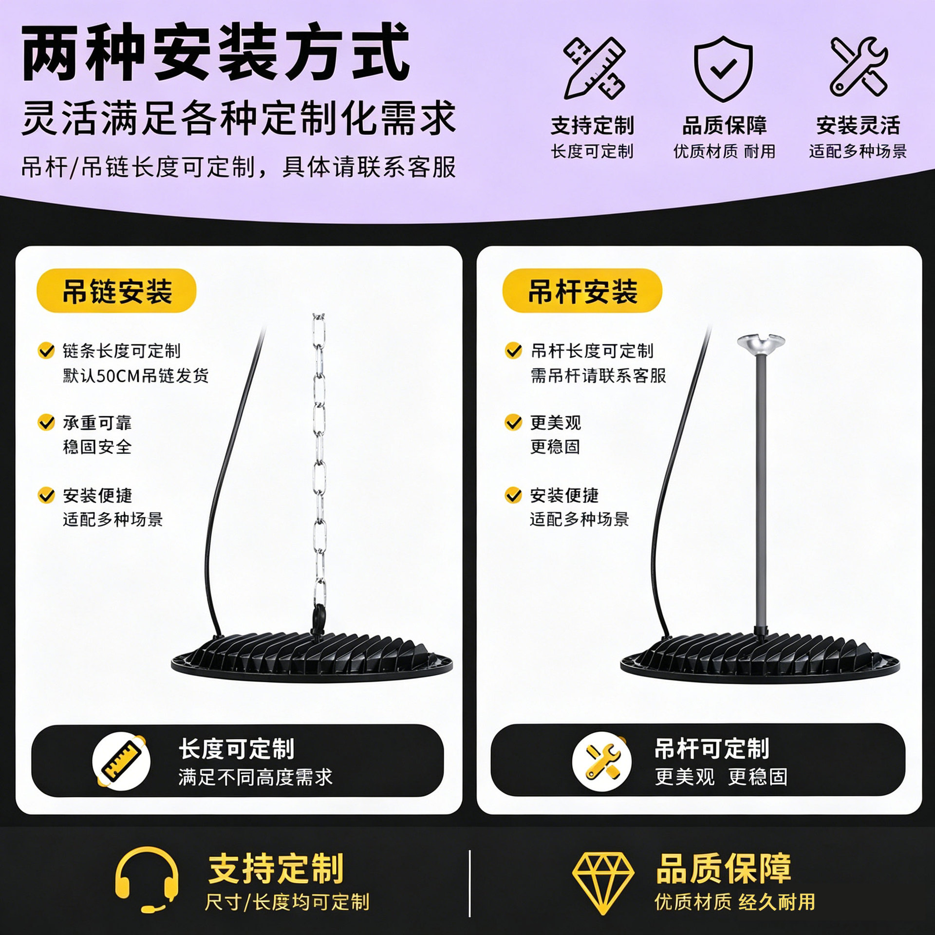 Comercio exterior transfronterizo UFO lámpara de minería LED 100W pie de aluminio de alto nivel taller de almacenamiento iluminación lámpara de minería image 3