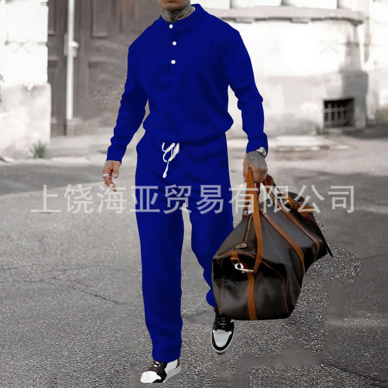 2025跨境春秋欧美外贸秋季新款热卖男装风格时尚休闲运动两件套装|undefined