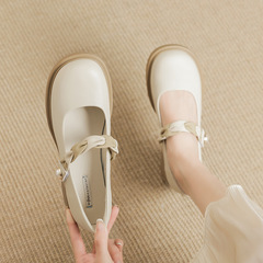 Mary Jane shoes for women 2023 new spring and autumn British style shoes with skirts flat French shallow mouth small leather shoes summer