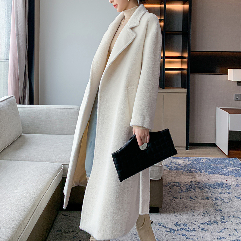 高品质秘鲁羊驼苏力羊绒大衣中长款2025年新款冬天保暖毛呢外套女