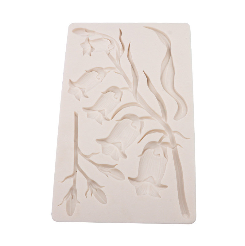 Molde de silicona para pastel horneado flor de tulipas molde de chocolate molde de relieve goteo de goma