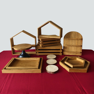 Outdoor Wedding Wooden Cake Plate Log Cake Stand Forest Dessert Stand Dessert Table Ornaments Props Wooden Tray