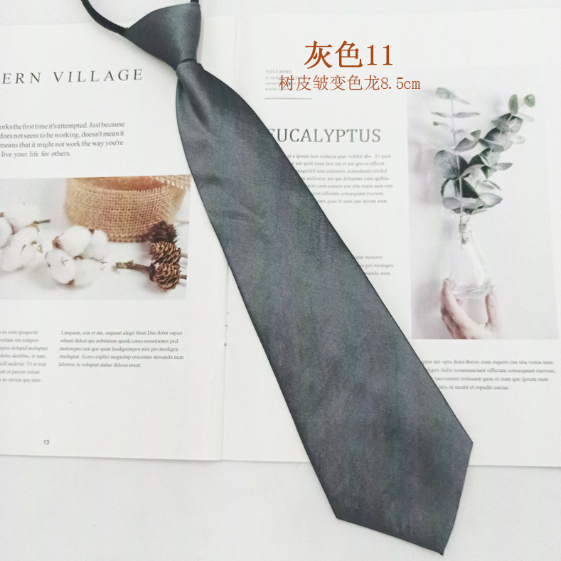 Los fabricantes venden al por mayor corbata con cremallera para mujer, fácil de tirar, sin estilo, moda de negocios profesional, corbata casual de color sólido para mujer