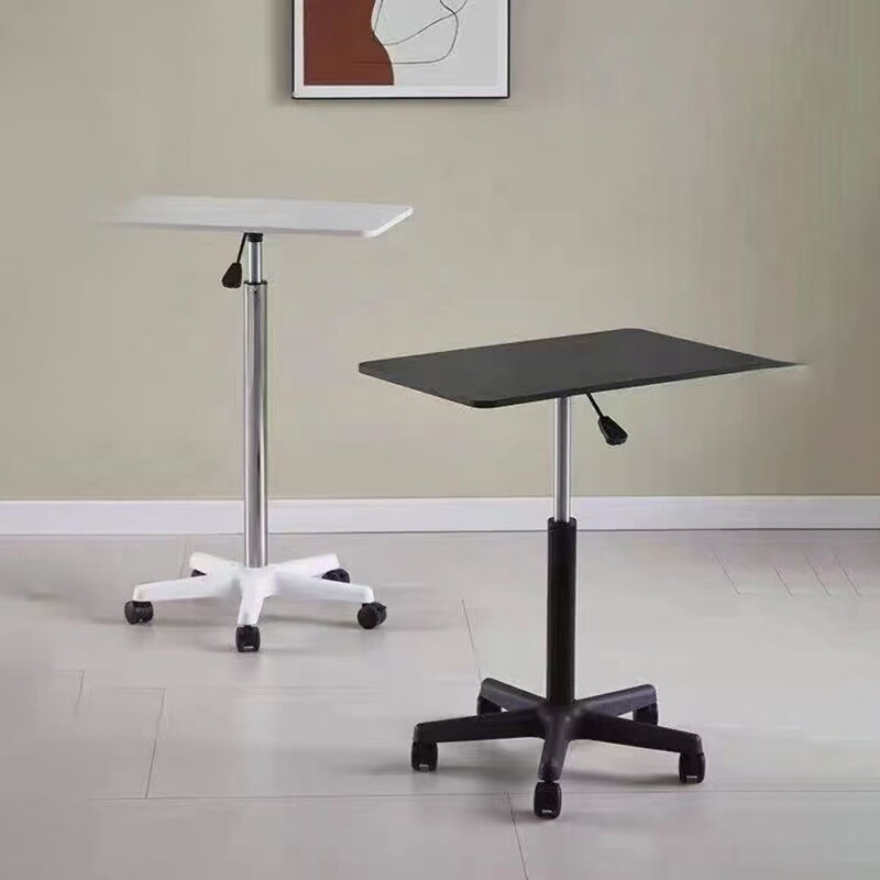 Mobile Pulley Table, Laptop Computer Desk, Standing Workstation, Adjustable Height Small Bedside Table