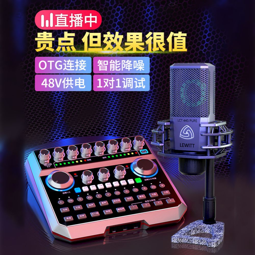 声佰乐b6PLUS声卡套装手机电脑直播声卡全套主播K歌户外录音唱歌