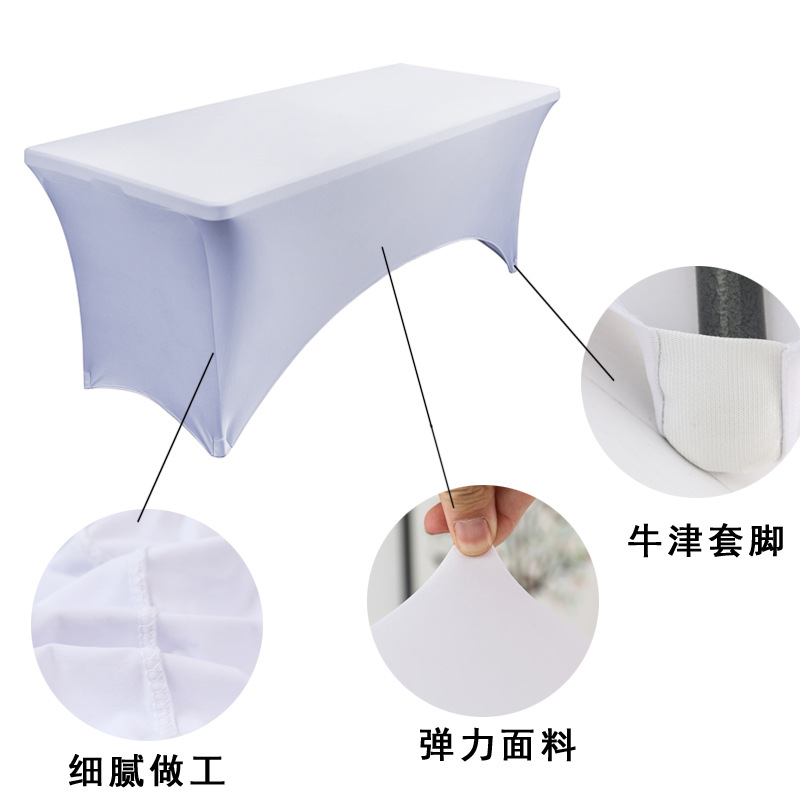 Cubierta de mesa elástica americana 4FT6FT para actividades de boda al aire libre Cubierta de mesa de cóctel de comercio exterior blanca y negra elástica rectangular