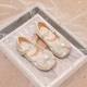 Girls' shoes princess shoes 2024 Spring and Autumn new children's small leather shoes autumn Baby Crystal shiny rhinestone single shoes