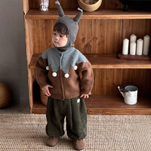 儿童服装冬季2025新款韩版童装小宝宝秋冬装毛衣外套男童加绒套装