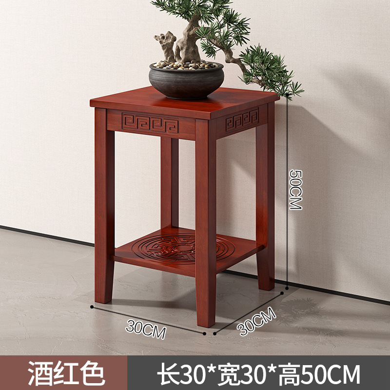 フラワースタンド収納ラックバルコニー床置き屋内リビングルーム装飾装飾品フラワーテーブル無垢材多層多肉植物植木鉢棚|undefined