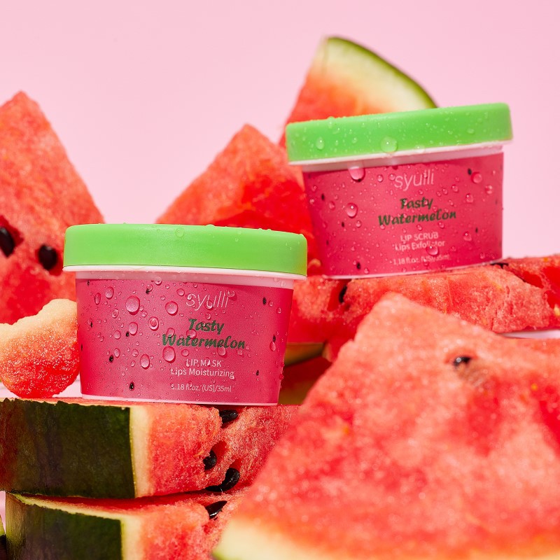 Watermelon Lip Mask Scrub Set for Exfoliation, Unbranded OEM, Specially Supplied for Cross-Border Foreign Trade, Hot-Selling Popular Product, Customizable