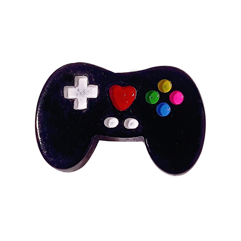 Simulación transfronteriza en blanco y negro mango de máquina de juegos DIY accesorios de resina cabello caja de papelería hebilla de zapato material de parche