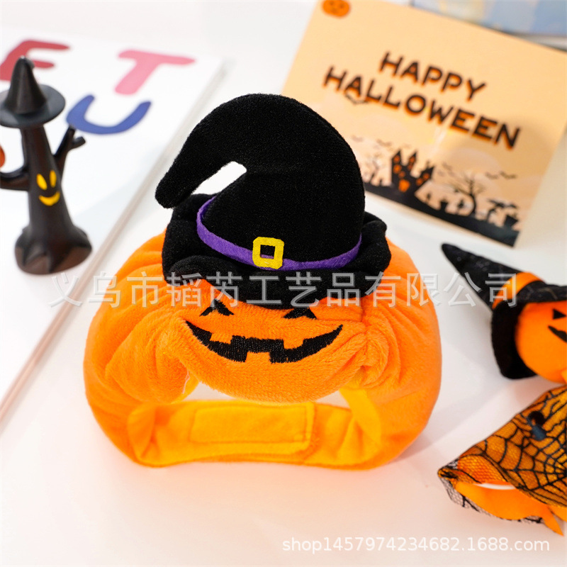 Sombrero para mascotas de calabaza de Halloween gorro de calabaza de perro divertido disfraz de perro gato suministros para mascotas de Halloween