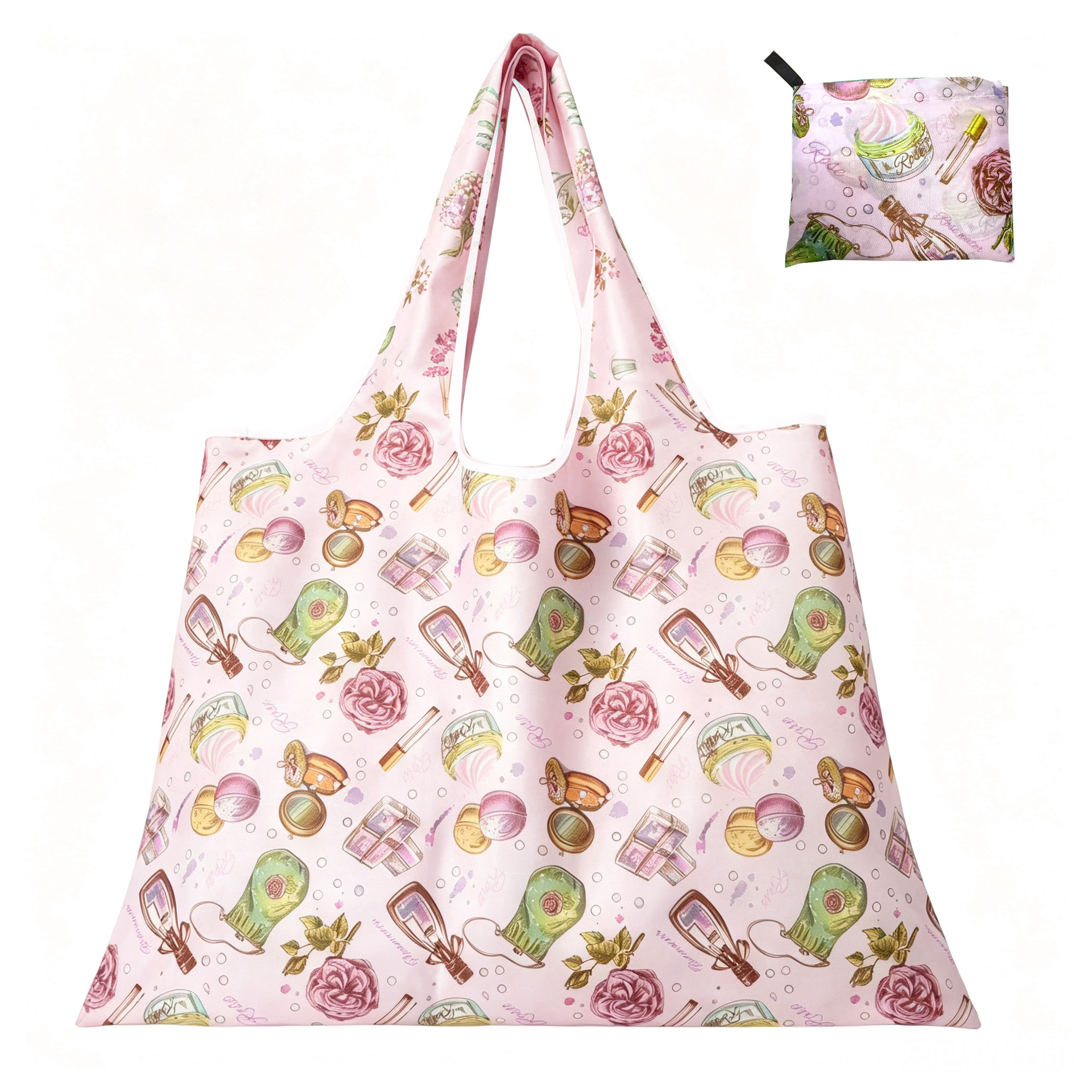 Nueva bolsa de compras plegable de gran capacidad en stock bolsa plegable de Protección Ambiental bolsa de almacenamiento portátil de impresión portátil creativa image 17