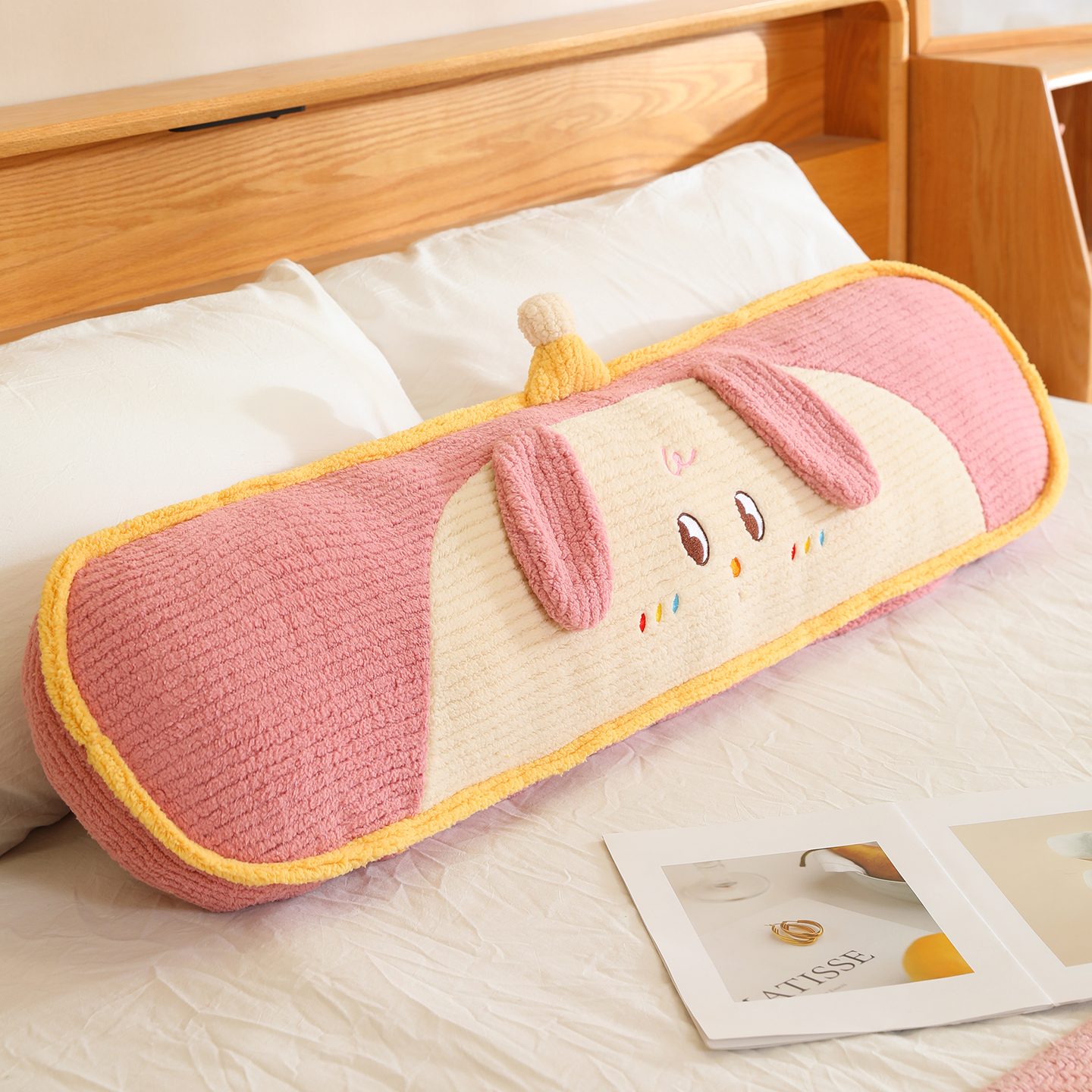 Círculos de dibujos animados almohada de brazo largo sofá cojín de dormitorio almohada de ocio dormitorio dormitorio de estudiantes dormir almohada de piernas