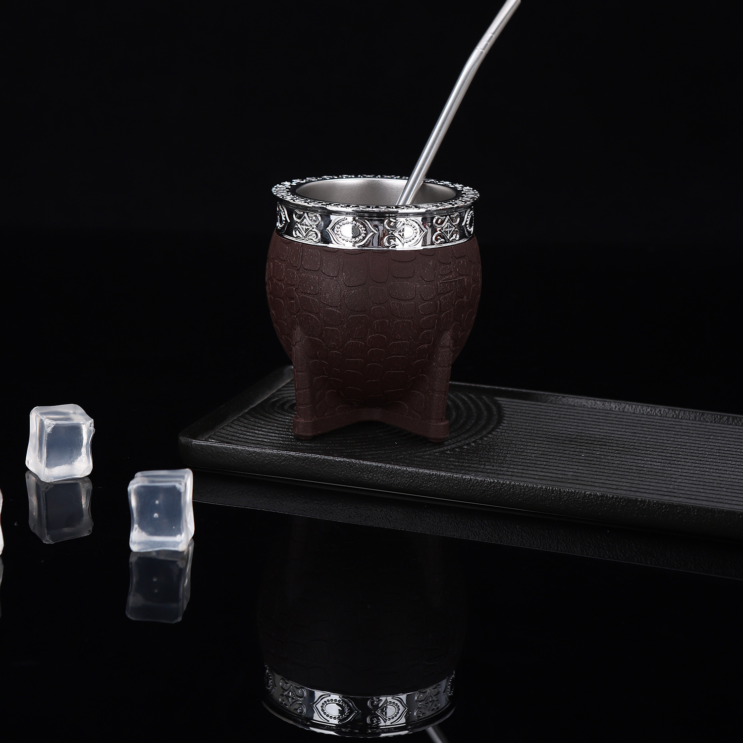 Copa Amazon 304 de acero inoxidable Madai con paja, textura de caparazón de tortuga, taza de cáscara de huevo, taza de aislamiento argentino creativo