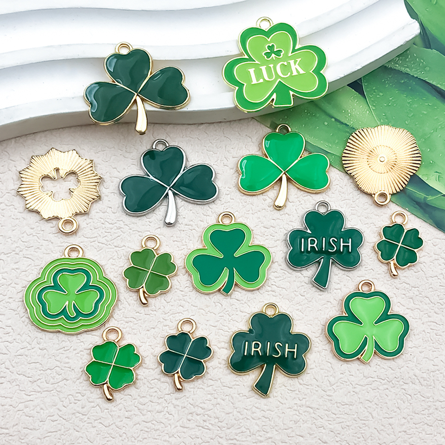 Irish clover DIY jewelry accessories, clover hats, Beer festival necklaces, pendants, keychains, small pendants pic 8