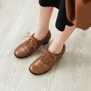 O 62468 British Style Lace Up Mid Heel Shoes Ӣ��ϵ����Ь