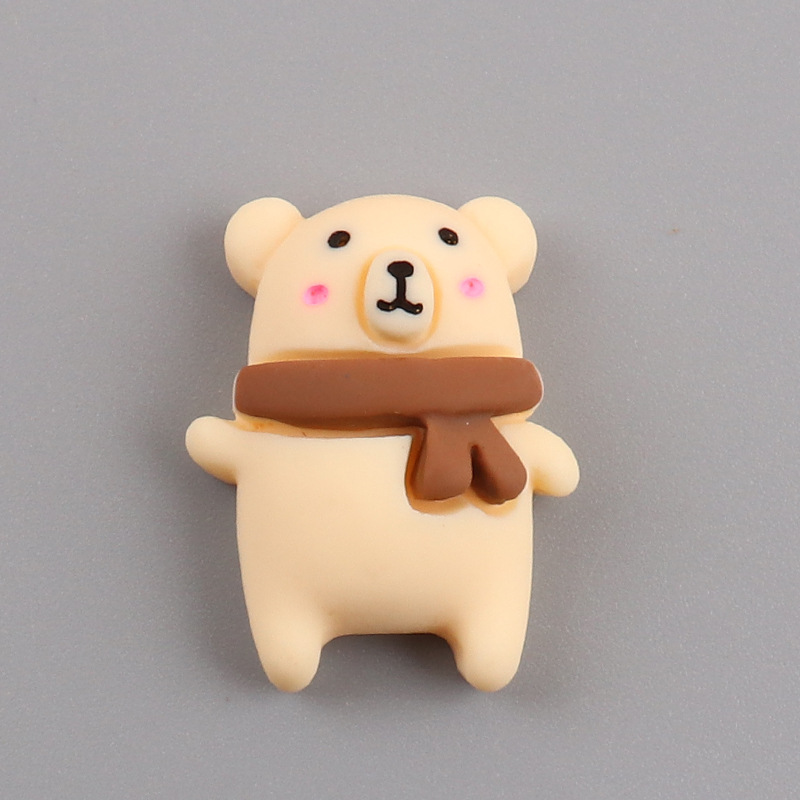 Resin Accessories Milk Tea Color Cute Bow Bear Rabbit diy Phone Case Patch Decoration Handmade Material