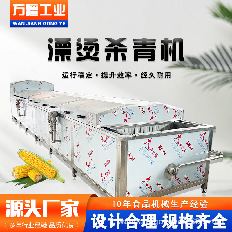 智能控温芦笋漂烫机 蕨菜花椰菜漂烫杀青机 袋装鲜玉米加工流水线