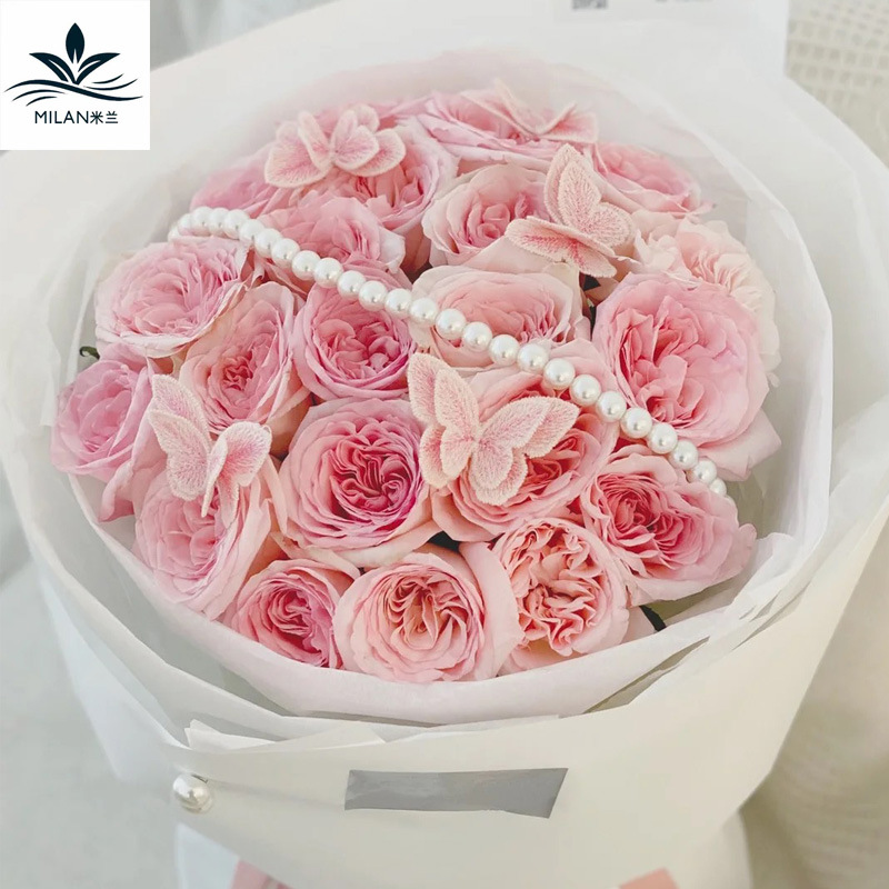 Día de san valentín ramo de cadena de perlas de imitación con cuentas flor accesorios de embalaje material decorativo bricolaje joyería de perlas florales