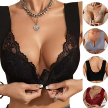 欧美跨境temu希音亚马逊美背大码文胸蕾丝背心式无痕聚拢女士内衣
