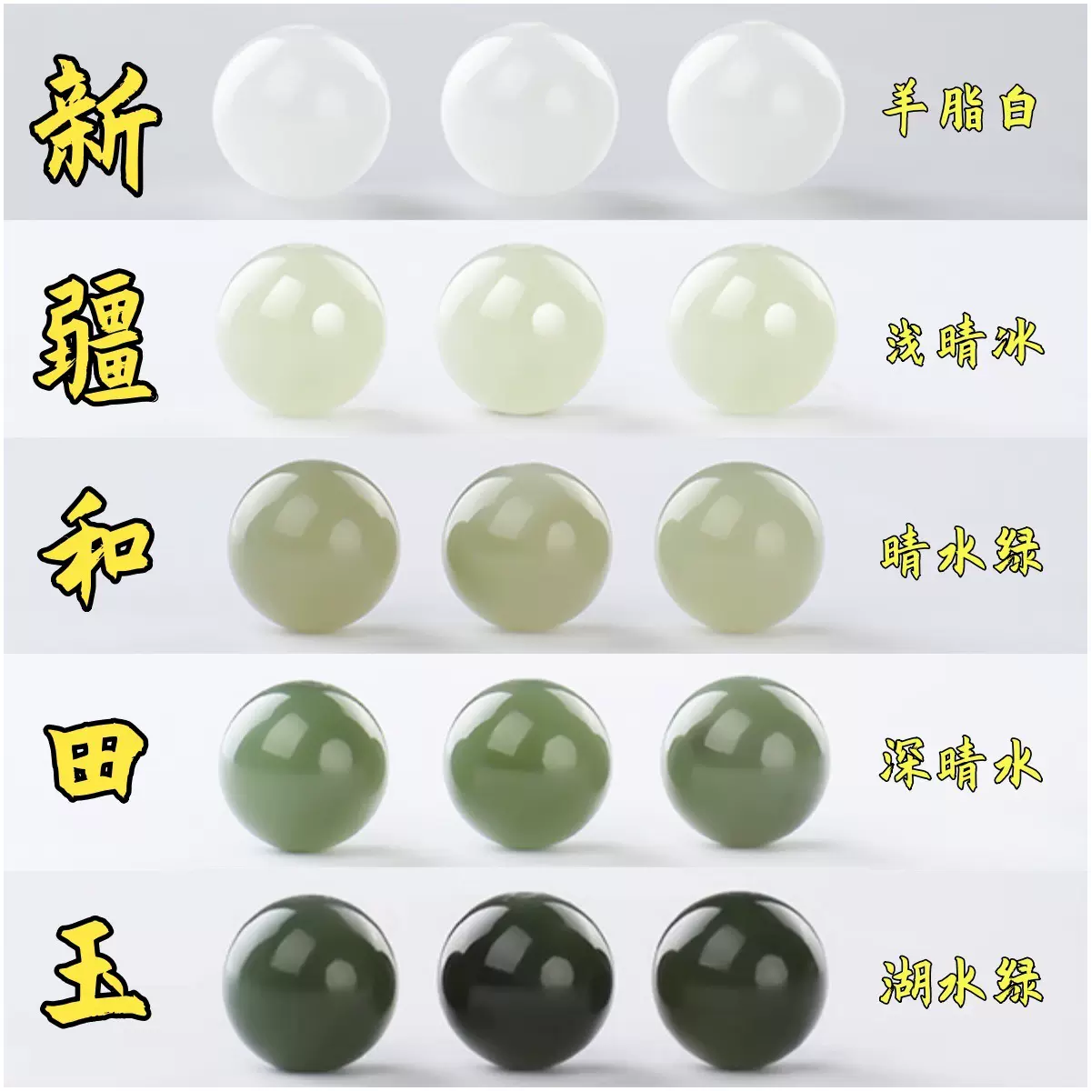 新疆和田玉散珠高货晴水珠子手链diy玉石珠羊脂白和田玉串珠配珠