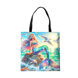 热销梦幻图片印花补习包可爱粉色学生牛津布包女生手拿包购物包