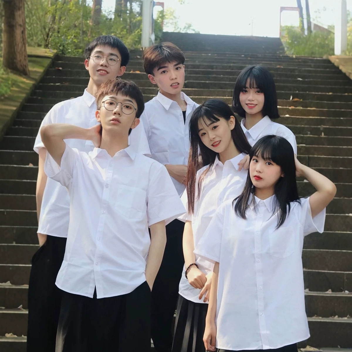 Afy-Plain Version (Cool Silk Cotton + Pocketed Style) Jk Uniform Shirt Summer Academy Style White, No Returns or Exchanges Supported