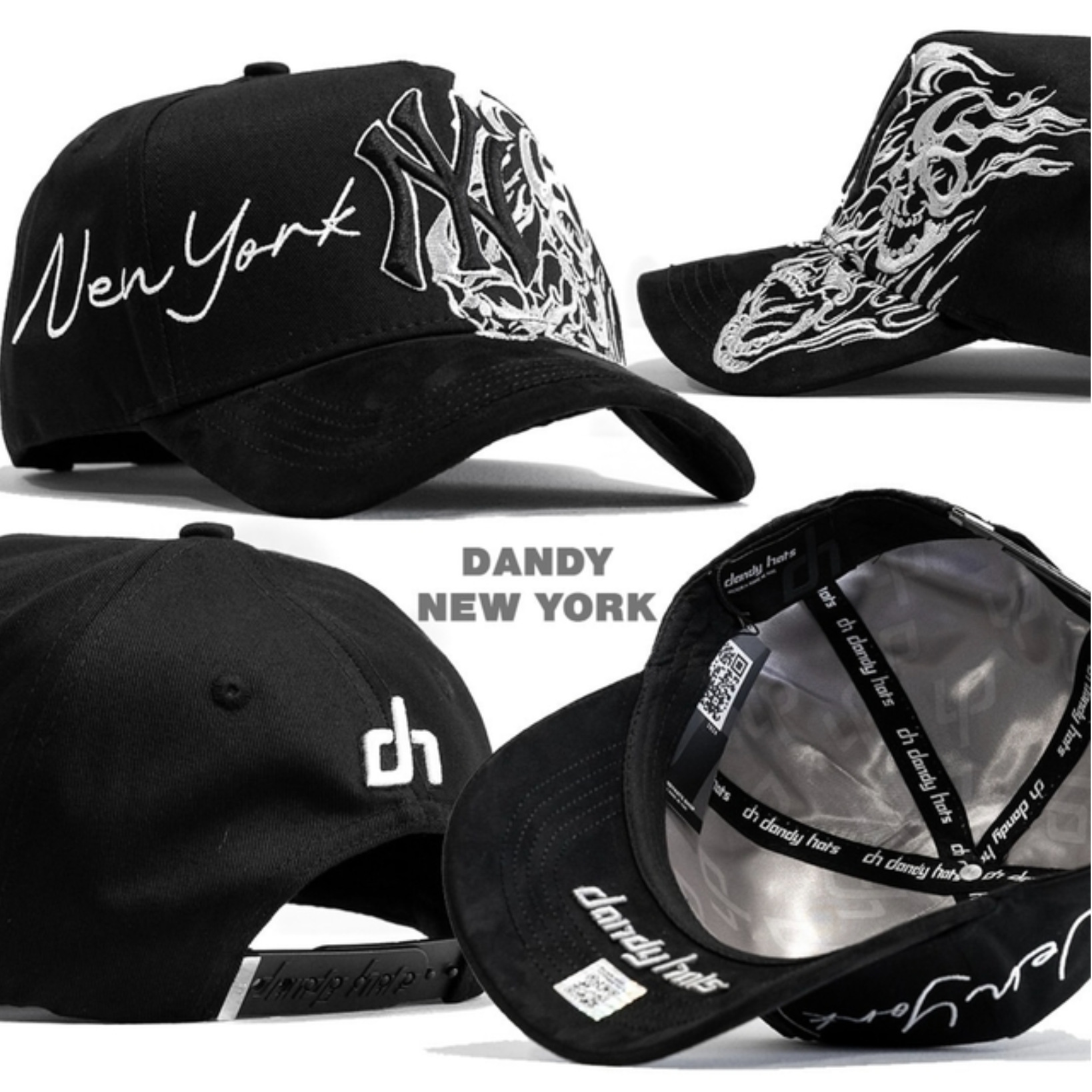 Aliexpress spot Dandy letras bordadas ajustables gorra de boca de pato borde curvo con taladro gorra de béisbol