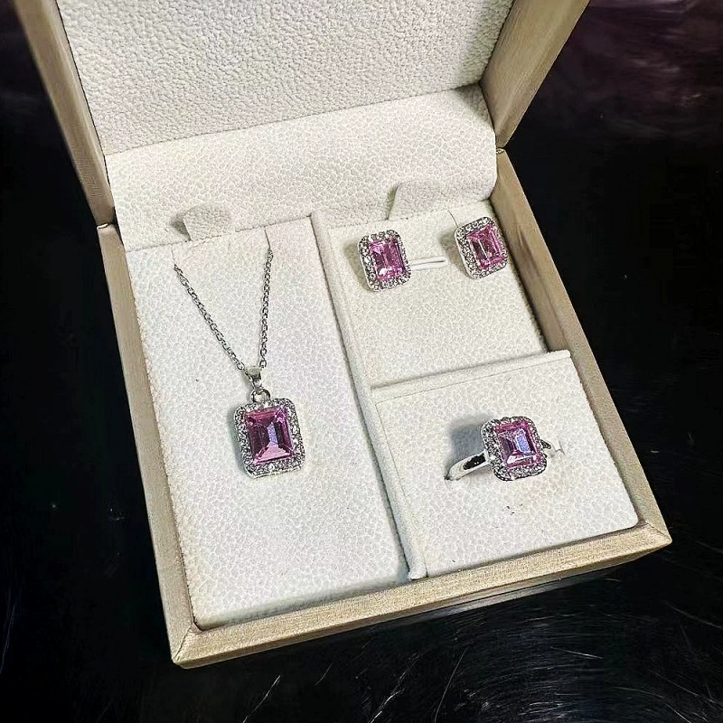 Tiktok розовое ожерелье для девочек, легкий роскошный трансграничный костюм, элегантный простой Универсальный Модный Чистый кулон на Красной цепочке на ключице