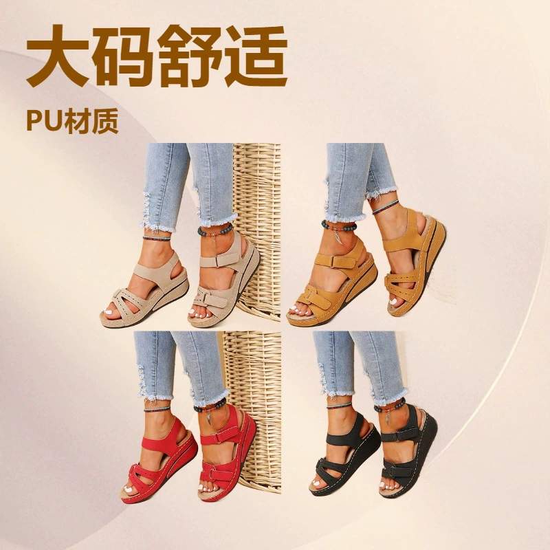 Новые 2022 сандалии на слоупстайле повседневные сандалии рыбий рот амазонка горячие римские сандалии женские наружные липучки