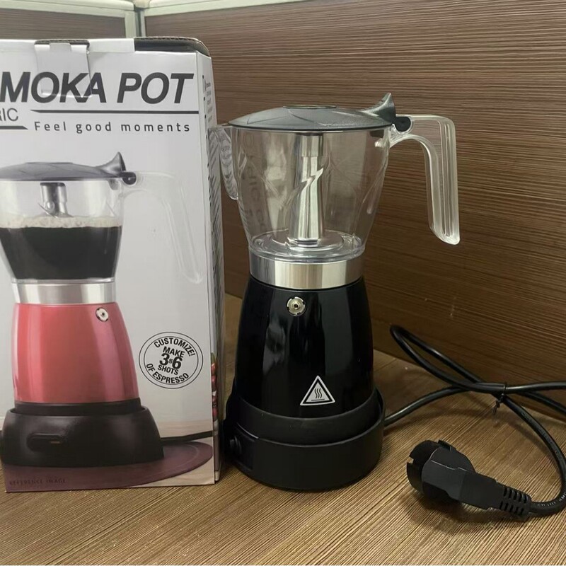 New electric coffee machine plug-in aluminum moka pot Italian espresso pot espresso single valve hand brew coffee