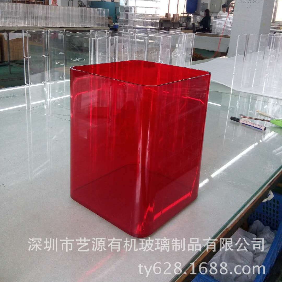 厂制作亚克力热弯红色或白色储物盒 零散物品盒 可做盖 有机玻璃
