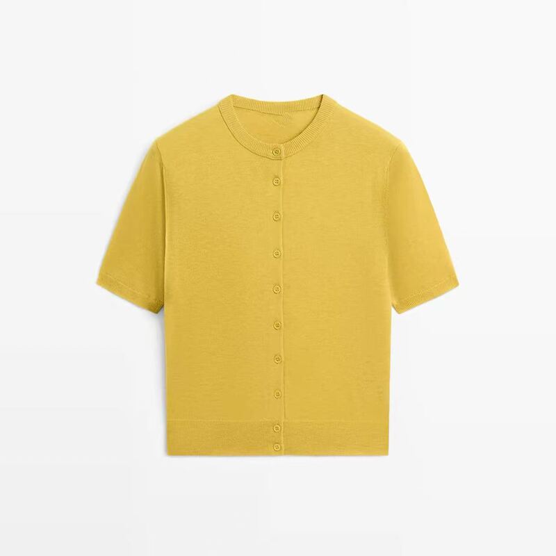 BM&MD&ZA early autumn new women's clothing, casual commuting style, blended short-sleeve knitted cardigan 05729579520
