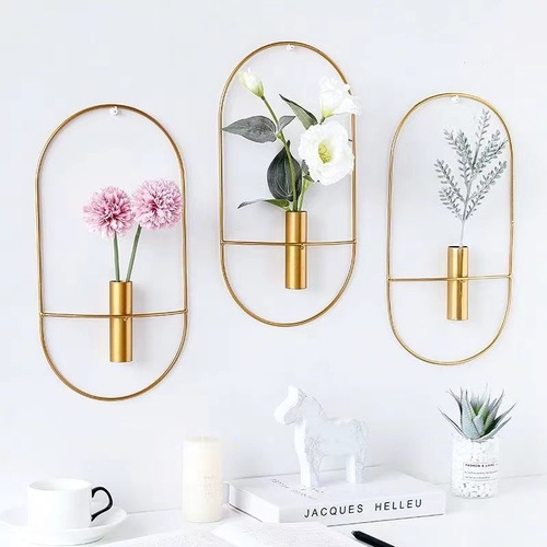 Nordic-style gold lightweight wrought iron diamond-shaped wall hanging creative home living room bedroom background wall decoration round wall ornament