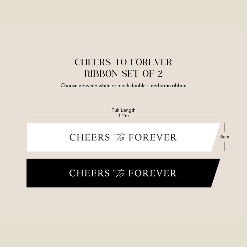跨境专供Cheers To Forever婚礼装饰丝带 婚庆派对场景布置缎带|undefined