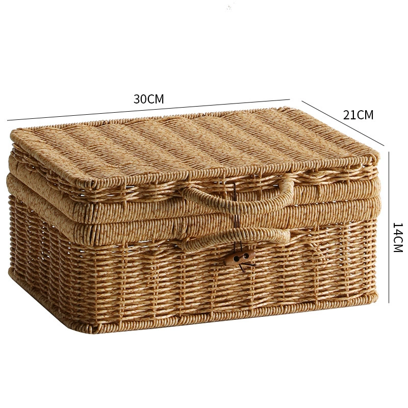 Straw Japanese storage box, woven accessory, storage system