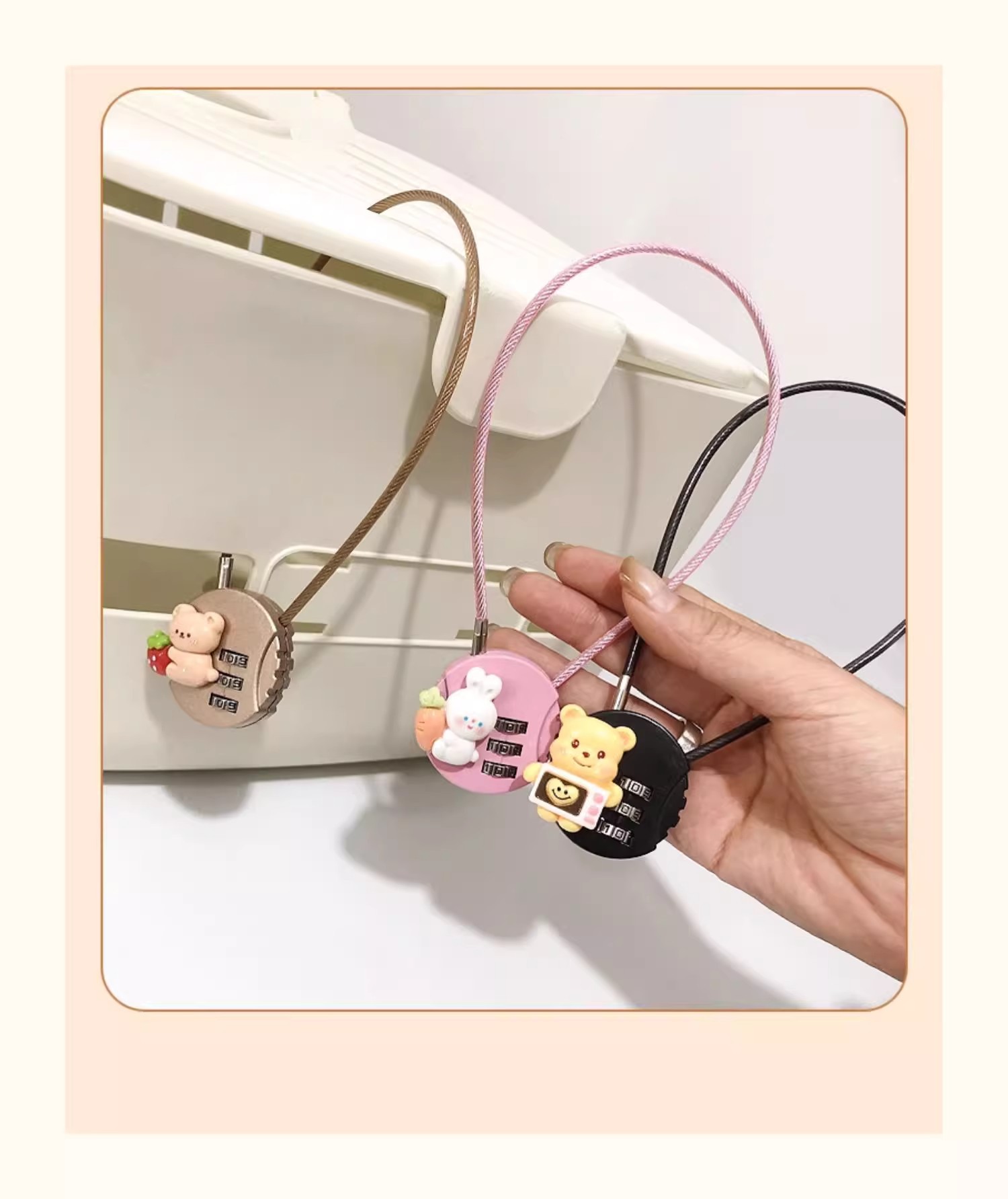 Suitable for Aima Yadi Electric Vehicle Basket Lock Anti-Theft Password Lock Anti-Theft Cute Battery Vehicle Bicycle Basket Lock