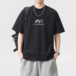 2026新款男生潮牌字母印花短袖T恤宽松廓形百搭休闲潮流夏季上衣