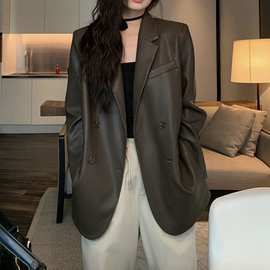 2026年新款外套女设计感小众高级感炸街宽松休闲纯色气质西服潮
