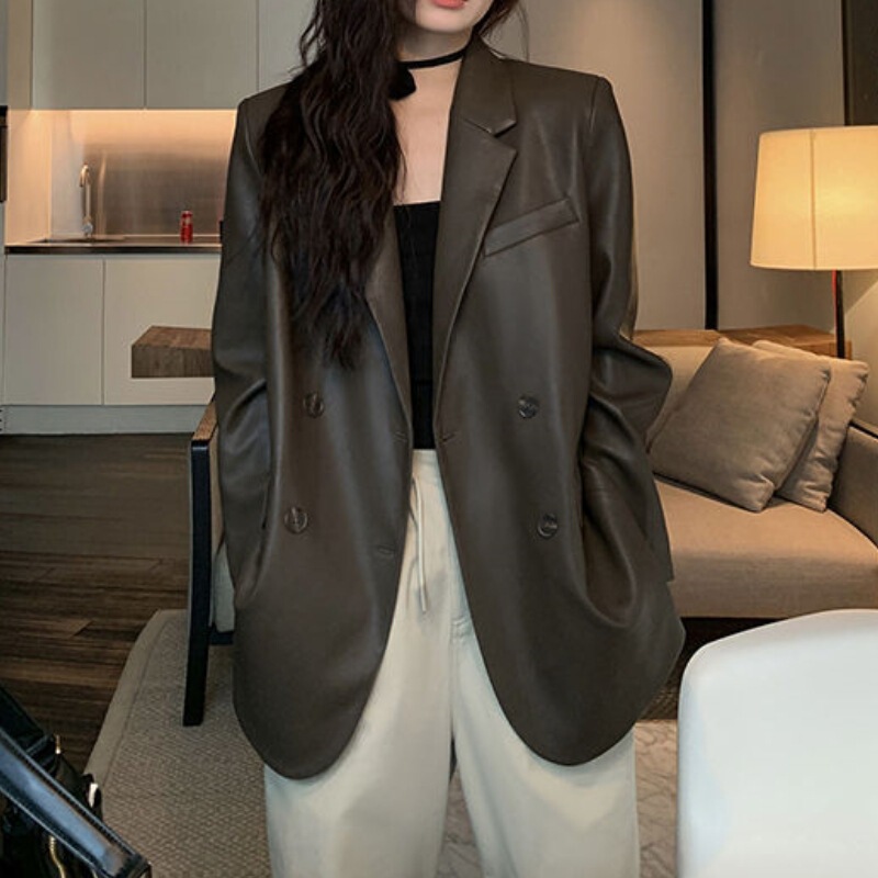 New Year's New Women's Coat with a Unique Design, High-End Feel, Trendy Street Style, Loose Casual Solid Color, Elegant Blazer New Year's New Women's Coat with a Unique Design, High-End Feel, Trendy Street Style, Loose Casual Solid Color, Elegant Blazer