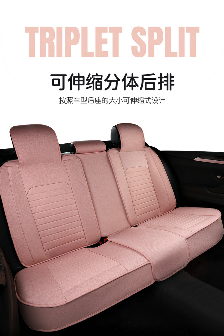 2025 New All-Inclusive Cotton and Linen Four-Season Universal Car Seat Cushion Seat Cover Manufacturer Wholesale
