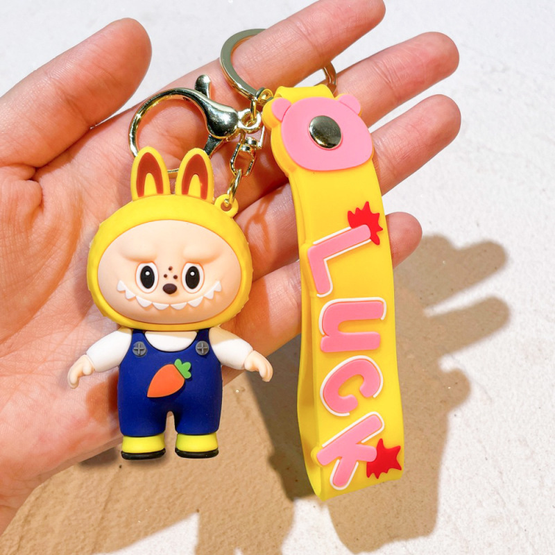 Labubu ラブブキーホルダー漫画出っ歯人形ランドセルペンダント車のキーチェーン小さなギフト卸売|undefined