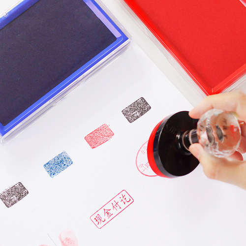 Deli ink pad 9860 red Indonesian quick-drying seal ink seal press handprint tool ink mud box finance