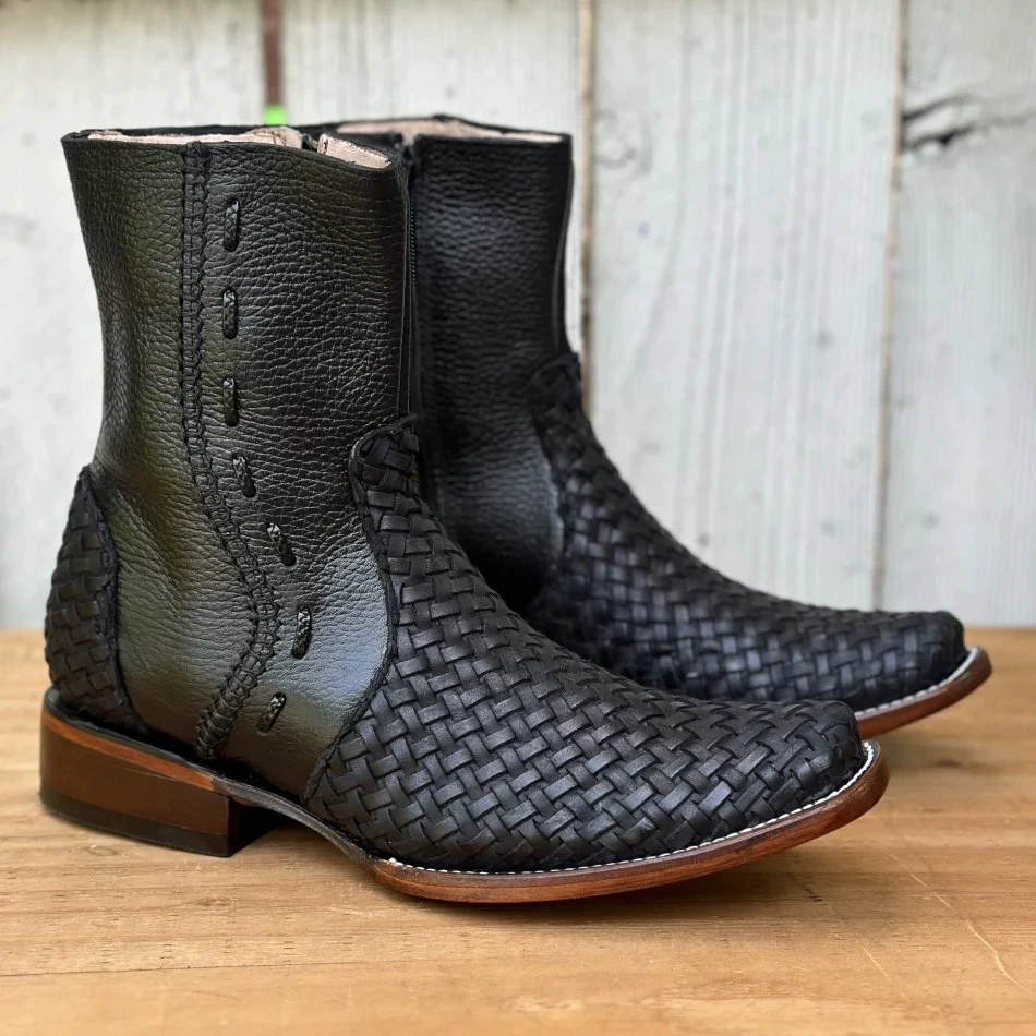 Amazon TEMU Независимая станция трансграничной внешней торговли новый европейский и американский ретро плетеный квадратный голова мужской западный ковбой