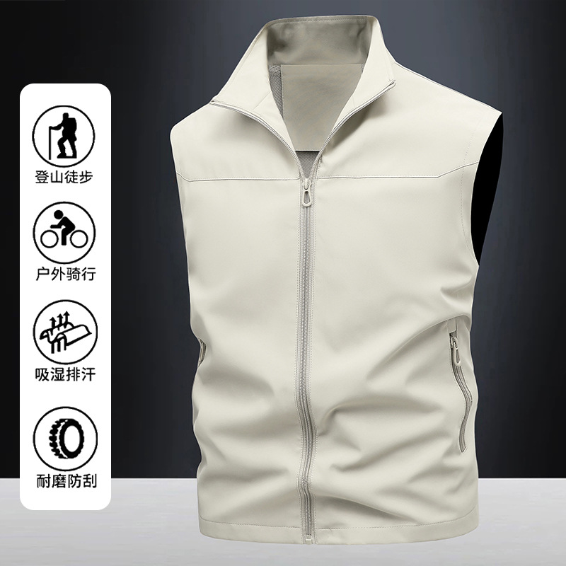 Verano montaña pesca al aire libre fotografía herramientas chaleco chaleco fino a prueba de viento chaleco de comercio exterior hombres multibolsillo personalizado