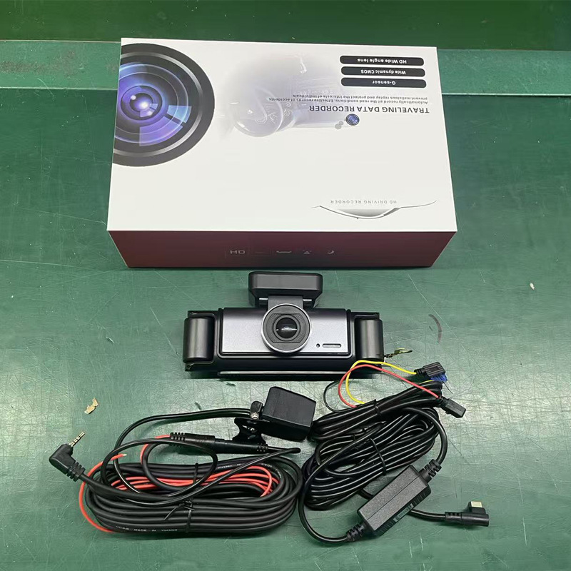 New cross-border product: 4K dashcam with 4-camera setup, front and interior fisheye wide-angle lenses, and WiFi connectivity
