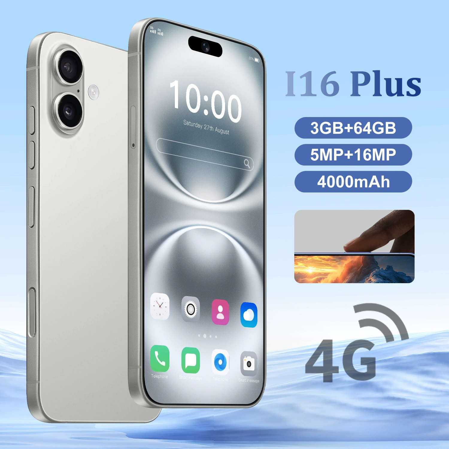 Мобильный телефон, умные часы, Intel Core i16, 16 Plus, 64G, 4G, Android